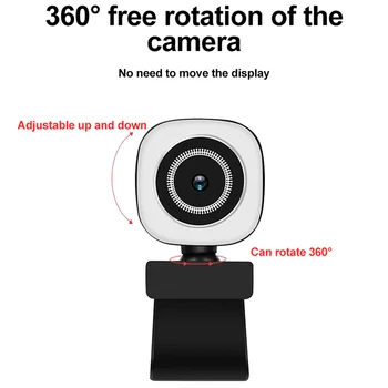 Full HD 1080P Webcam 2K Web-Kamera autofokus Med Mikrofon LED Lys Kamera Udfylde LightWeb Cam Til Bærbar Videoopkald
