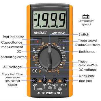 Digital Multimeter DC Profesional Tester Elektrische esr NCV Test Meter Analog Auto Range Multimeter