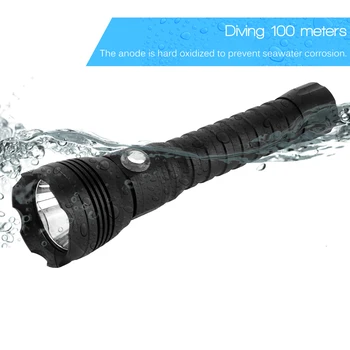 2020Newest! XHP70.2 LED Dykning Lommelygte Undersøiske 100M Fakkel Antal 10000lumens 4-Tilstand Dykke Lanterne Dyk