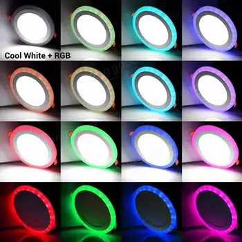 1X Hvid + RGB LED-Panel Lys, 6w/9w/16w/24W Forsænket Loft Downlight 3 Modeller Akryl Panel Lampe med Fjernbetjening AC85-265