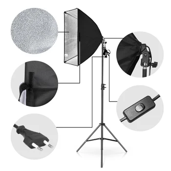 Fotografering Studio Softbox Belysning Kit Arm for Video, YouTube, Kontinuerlig Belysning Professionelle Belysning Foto Studio