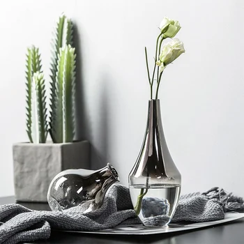 O. Roselif Mærke Nordiske Blomst Glas Vase Kreative Sølv Gradient Tørret Sæt Desktop-Terrarium, Smykker, Dekoration Plante Indehaver