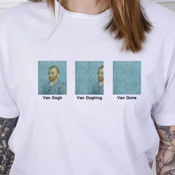 Van Gogh Van Goghing Van Gået Meme Sjove T-Shirt Unisex Hipsters Sød Printet Tee Berømte Oliemaleri Vintage Hilsen Tees