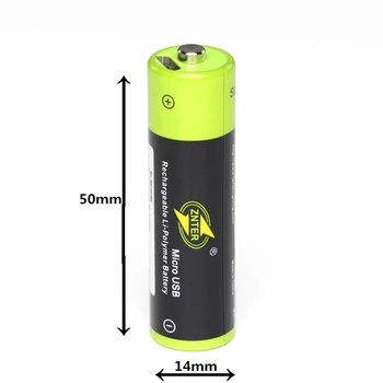 2stk ZNTER Nye AA Genopladelige Batteri 1,5 V 1700mAh USB-Genopladelige Lithium-Polymer-Batteri Hurtig Opladning via Mikro-USB-Kabel