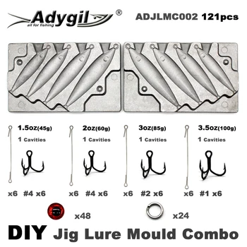 Adygil DIY Fiskeri 121pcs Jig Lokke Mould Combo 45g 60g 80g 100g 4 Huller