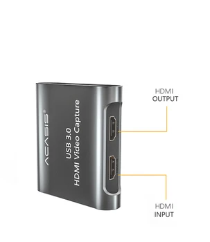 Acasis 4K 1080P HDMI Video Capture-Kort USB 3.0 HD-Optager til Video Spil Live Streaming Kompatibel til PS4 og Xbox PC Skifte