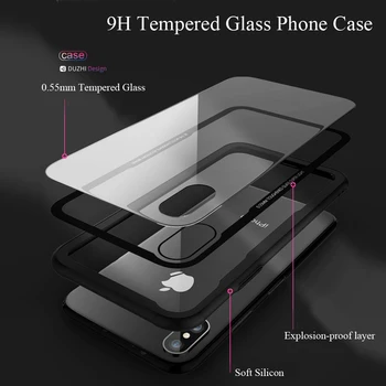 CASEIER Hærdet Glas cover Til iPhone 11 Pro Max X XS Antal Tilfælde i HD-Kvalitet med Klart Glas Cover Til iPhone XR 8 7 Plus Sager