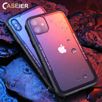 CASEIER Hærdet Glas cover Til iPhone 11 Pro Max X XS Antal Tilfælde i HD-Kvalitet med Klart Glas Cover Til iPhone XR 8 7 Plus Sager