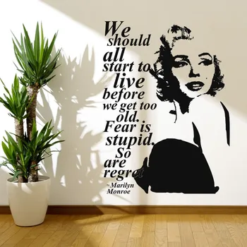 3d Plakat Wall Stickers Marilyn Monroe vægoverføringsbillede Vinyl Klistermærker hjem Indretning Soveværelse Adesivo De Parede Vægmaleri Vinilos Parede D188