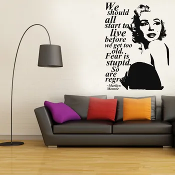 3d Plakat Wall Stickers Marilyn Monroe vægoverføringsbillede Vinyl Klistermærker hjem Indretning Soveværelse Adesivo De Parede Vægmaleri Vinilos Parede D188