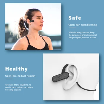 DACOM AirWings MP3-Sport Bluetooth-Hovedtelefon-8GB MP3-afspiller Open-ear Trådløse Headset og Hovedtelefoner til iPhone, Samsung, Huawei Xiaomi