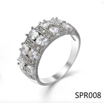 2021 Valentine ' s Day Sølv Ring Topas 2ct Zirconia Diamant Bryllup Ringe til Brudens Fine Smykker