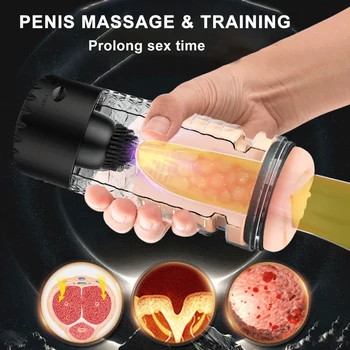 Automatisk Mandlige Masturbator Cup Realistisk Spidsen af Tungen og Munden, Vagina undertryk Blowjobs Stroker ' Vibrerende Oral Sex Toy