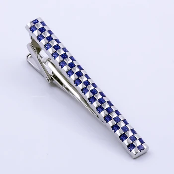 KFLK kvalitet manchetknapper stickpin slipsenål mands bryllup nuværende blå gitter slips klip, manchetknapper stickpin 2017 produkter gæster