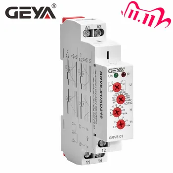 Gratis Forsendelse GEYA GRV8-01 Enkelt Fase Spænding Relæ Justerbar Over eller Under Spænding Beskyttelse Overvåge Relæ med LED-display