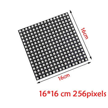 WS2812B WS2812 LED-Panel Digital Fleksibel Matrix 16*16 256 Pixels Individuelt Adresserbar dc 5 v 5050 RGB Fuld Drøm Farve UW