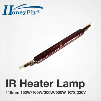 HoneyFly 100pcs J118 300W 220V Infrarød Halogen Lampe Rør Enkelt Spiral til Opvarmning, Tørring Kvarts Rør Glas