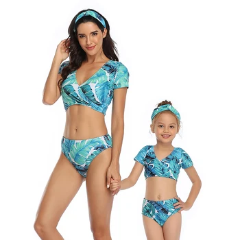 Matchende Familie, Mor, Pige Bikini 2020 Swimsuit Badetøj Kvinder Badedragt Børn Baby Kid Stranden i Badetøj biquini infantil