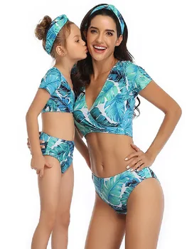 Matchende Familie, Mor, Pige Bikini 2020 Swimsuit Badetøj Kvinder Badedragt Børn Baby Kid Stranden i Badetøj biquini infantil