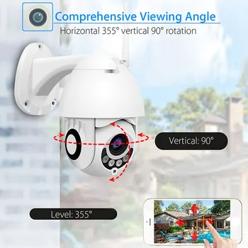 4x Optisk Zoom PTZ IP-Kamera 320° Rotation 2MP To-Vejs Audio Trådløse Udendørs Vandtæt CCTV Sikkerhed Kamera WiFi iCSee