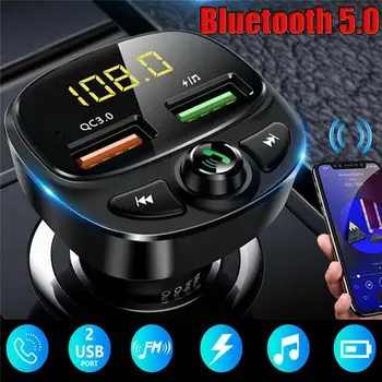 QC 3.0 Bil Oplader Dobbelt USB Wireless Automatisk Bluetooth-5.0 FM-Sender MP3-U TF Disk Hurtig 2.4 En Afgift Adapter håndfrit Opkald