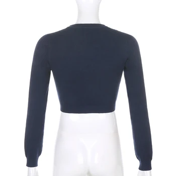 Argyle Geometriske Strikket Y2K Cardigan med Lange Ærmer V-Hals Vintage Plaid Trøjer For Kvinder 2020 Afgrøde Top Kvindelige Jumper Udstyr