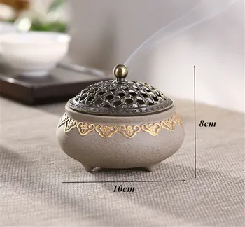 Keramiske Myggebalsam Røgelse Brænder Spole Aroma Pande Lugt Fjernelse Stue Indretning Porcelæn Coil Røgelse Indehaver