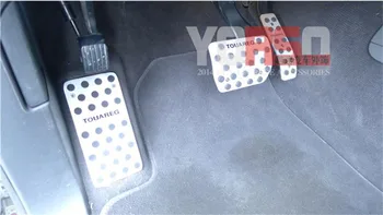Gratis forsendelse 4stk/masse Aluminium legering speeder pedal bremse pedal koblings anti-skid pedal til VW Volkswagen Touareg 2011-2017