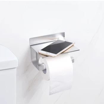 Toiletpapir Holdere Plads Aluminium Multi-Funktion-Lagring Kroge Badeværelse Hylder med Askebæger Håndklæde Hylde telefonholder