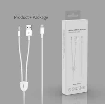 Reilim AUX lydkabel Til 3,5 mm Højttaler Kabel Til iphone 7 8 X XS ANTAL XR Bil Hovedtelefoner Headset Converter 2-i-1 Audio Wire