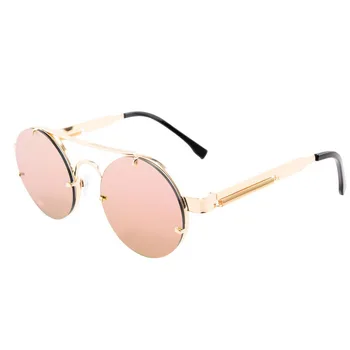 Runde Steampunk Solbriller Brand Design for Mænd, Kvinder Metal Punk Sol briller Vintage Solbrille UV400 Shades Brillerne Gafas de Sol