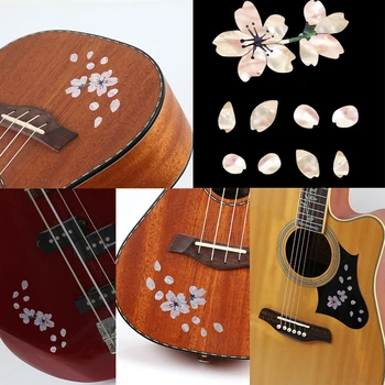 Ukulele dekoration bas applique selvklæbende blomst krop guitar mærkat cherry blossom mini søde piger