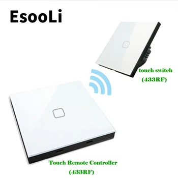 EsooLi Grå EU-Standard 1/2/3 Banden 2-Vejs Trådløse Fjernbetjening Wall Light Touch Skifte Remote Touch Skifte MUTE-Kontakten