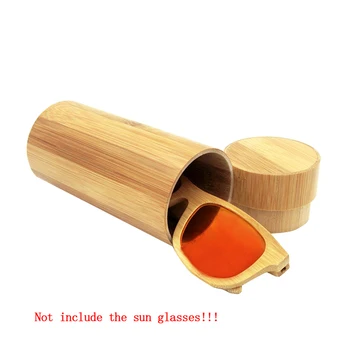 Mænd Kvinder 1stk Mode Oprindelige Runde Bambus Solbriller sag Træ Sol briller max forestilling briller tilfælde WY2703
