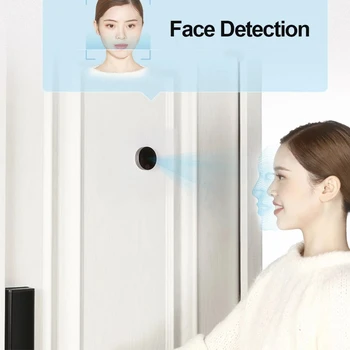 Xiaomi Mijia Smart Cat Eye Video Dørklokken 161° FHD Trådløst med 5inch Touch Screen AI Face & PIR Bevægelse Detektion