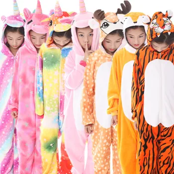 Børn Pyjamas Unicorn for Boys Girls Onesie Børn, Dyr, Hjorte Barn Pijamas Vinteren Børn Nattøj Panda Pyjamas