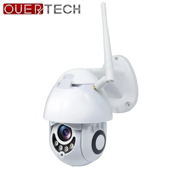 OUERTECH CCTV Udendørs WiFi IP-Kamera, 1080P HD 2MP Motion Registrerer Infrarød Night Vision Fuld Farve SD-Kort Slot Dome Kamera