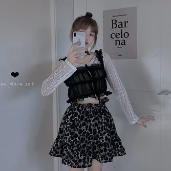Mini Nederdele Kvinder Leopard Rige, Smarte, Elegante Streetwear Stilfulde koreansk Stil Sommeren Vintage Harajuku Alle-match Fritid Blød Ny