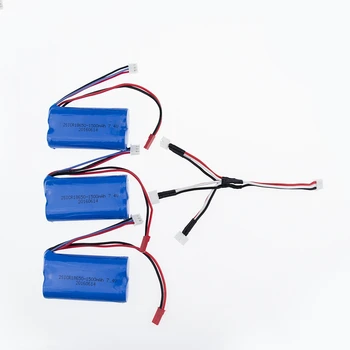 2 3stk 7.4 V 1500 mah li-on batteri med 3 in1 kabel til DH9053 9101 mjx f45 9118 rc Helikopter reservedele