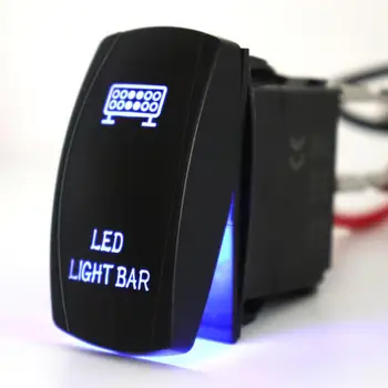 Led Lys Bar 5 Pin Rocker Switch Vandtæt Laser SPST-ON/OFF-Baggrundsbelyst LED-Lys 12V 20A For Auto Automobil Lastbil, Båd Marine
