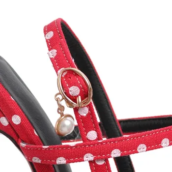 LVABC 2019 nye kvinders sandaler enkel spænde fashion sko i stor størrelse 31-47 søde, røde party bryllup sko høje hæle kvinders sho