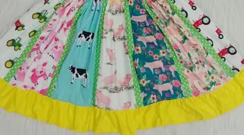 2020 hot salg pige kjole traktor gård børnetøj snurre rundt kjole pige strappy hofteholder kjole
