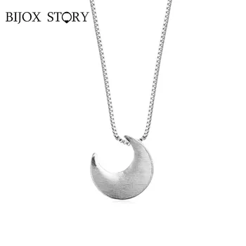 BIJOX STOR mode 925 Sterling sølv Halskæde med moon-formede Vedhæng fine smykker til kvinder Bryllup Løfte Banket Fest