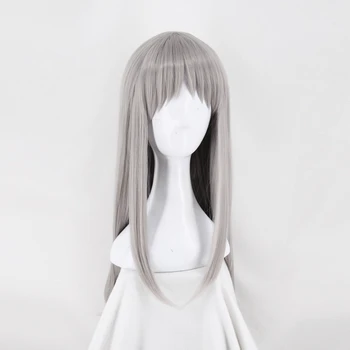 Japansk Animationsfilm Blanding S Kanzaki Hideri Aus Lige Lange Sølv grå Cosplay Paryk Halloween Kostume Spille Parykker Til Kvinder + Paryk Hætten