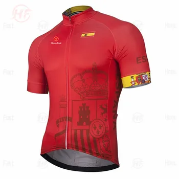 SPANIEN 2021 Mænds Cykling Trøjer Kort Ærmet Cykel Shirts MTB Cykel Jeresy Cykling Tøj Slid Ropa Maillot Ciclismo USA