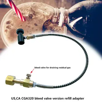 Cylinder Co2-Cylinder Refill Station-Adapter Med On/Off Slange Adapter W21.8-14 Eller CGA320 Stik Til SodaStream SodaClub