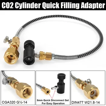 Cylinder Co2-Cylinder Refill Station-Adapter Med On/Off Slange Adapter W21.8-14 Eller CGA320 Stik Til SodaStream SodaClub