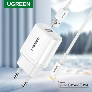 Ugreen 5V2.1A USB Oplader MFi-USB-Kabel til iPhone Xs Antal XR Mobiltelefon Oplader til iPhone X 8 7 Væg Oplader til ipad