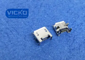 [VK] 100pcs/masse Mikro-USB-Stik til Jack Female Type 5Pin SMT Hale ladestik PCB Board 4