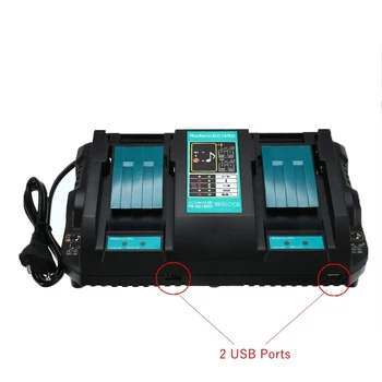 EU Plug-Dobbelt Batteri Oplader Til Makita To USB-port 7,2 V 14,4 V 18V DC18RD DC18RC BL1860 BL1840 BL1830 4A el-Værktøj